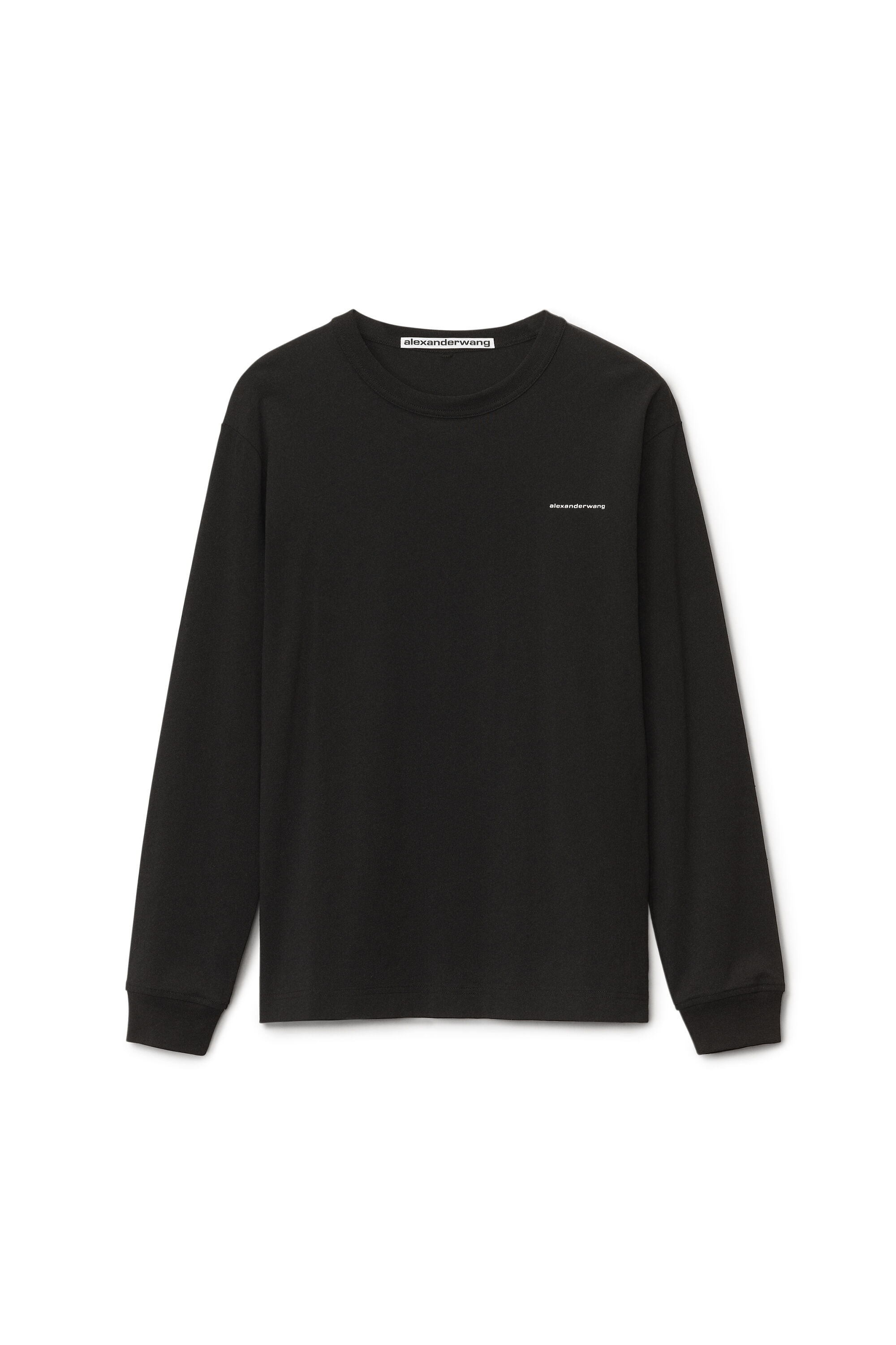 alexanderwang ロンt UNISEX LONG SLEEVE TEE IN HIGH TWIST JERSEY in BLACK | alexanderwang®