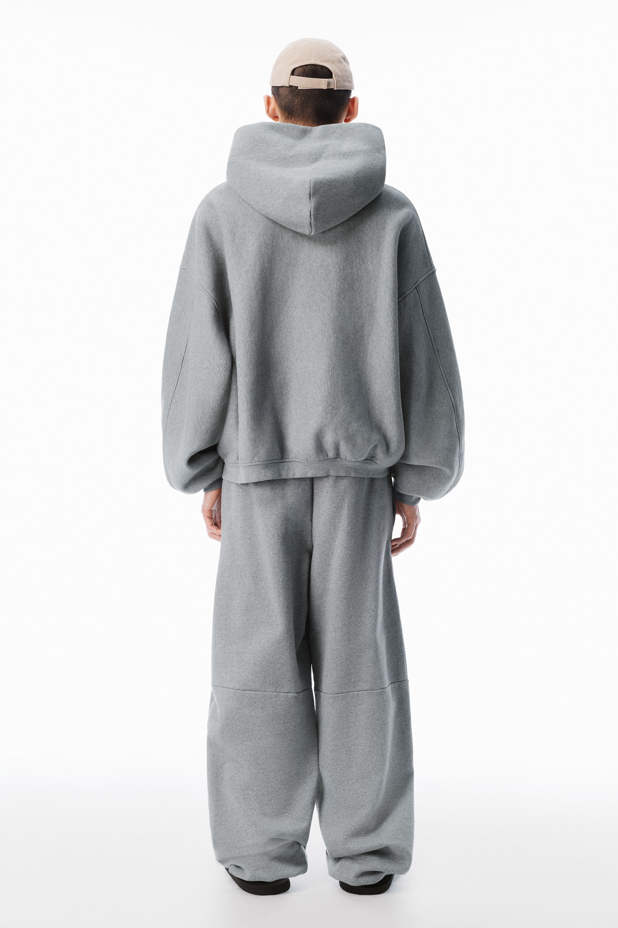 STAR ZIP UP HOODIE IN DENSE FLEECE in SIDEWALK | alexanderwang®