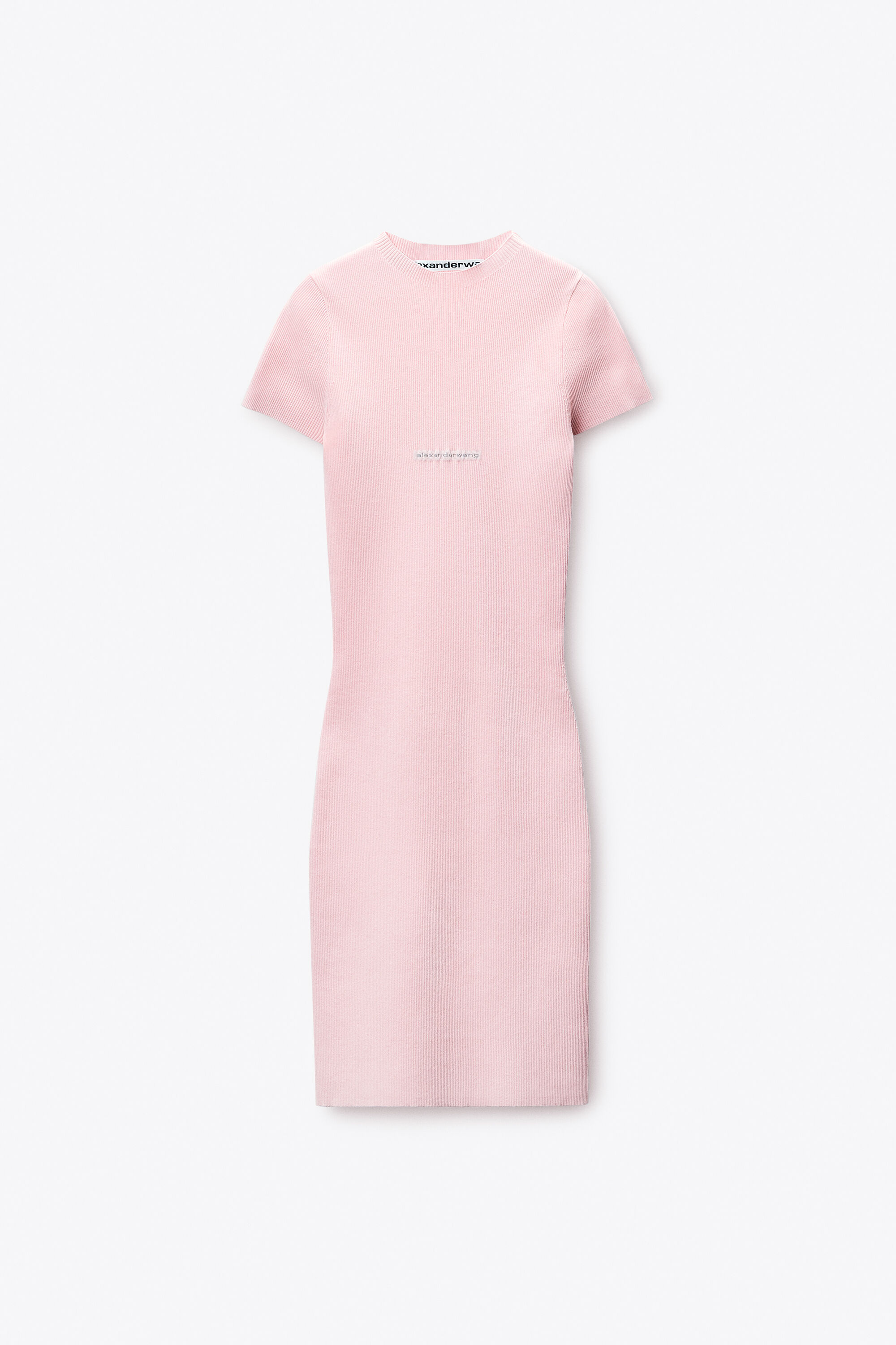 Knit Logo Mini Dress in LIGHT PINK | alexanderwang®