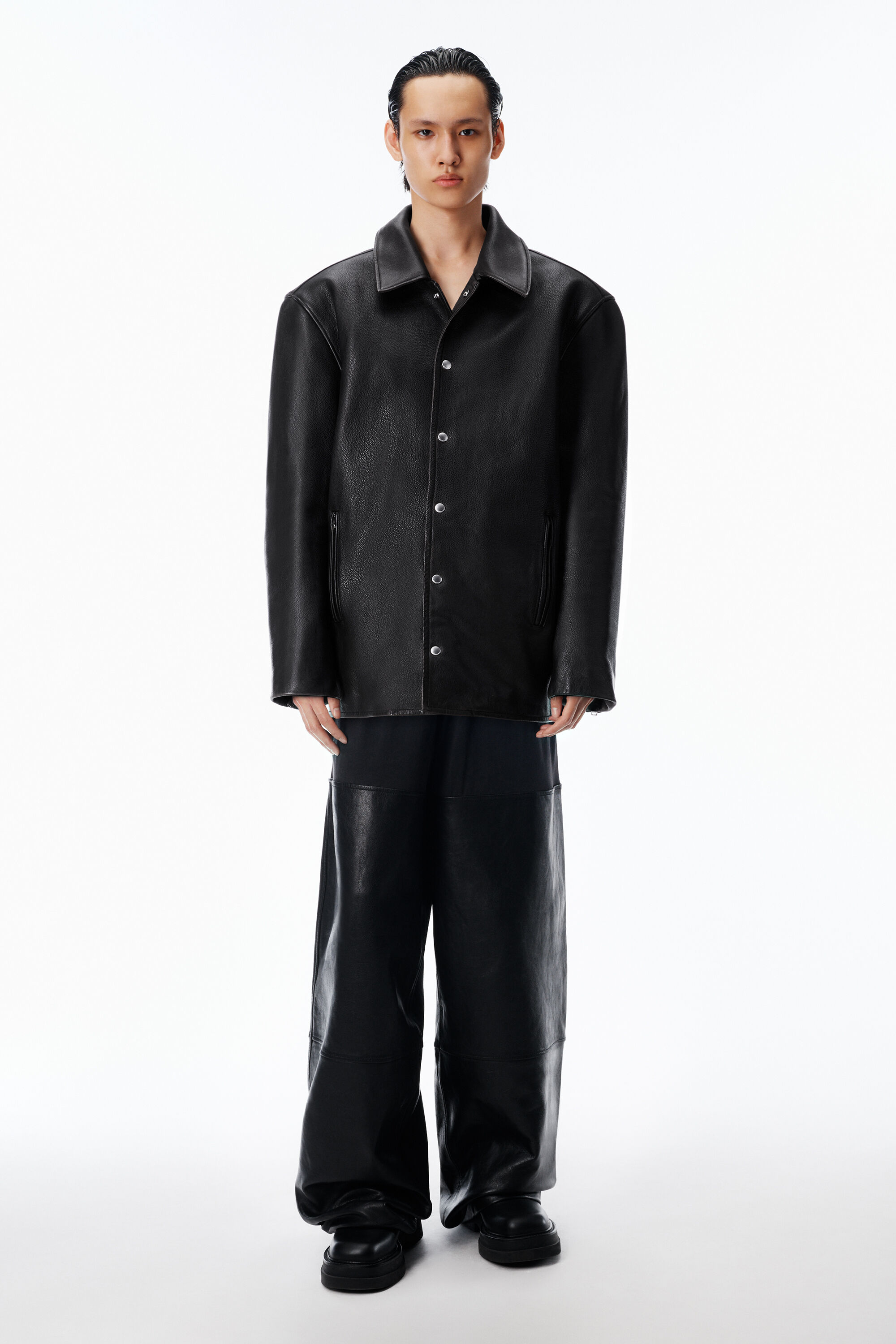 Panel Sweatpant in Leather Relaxed