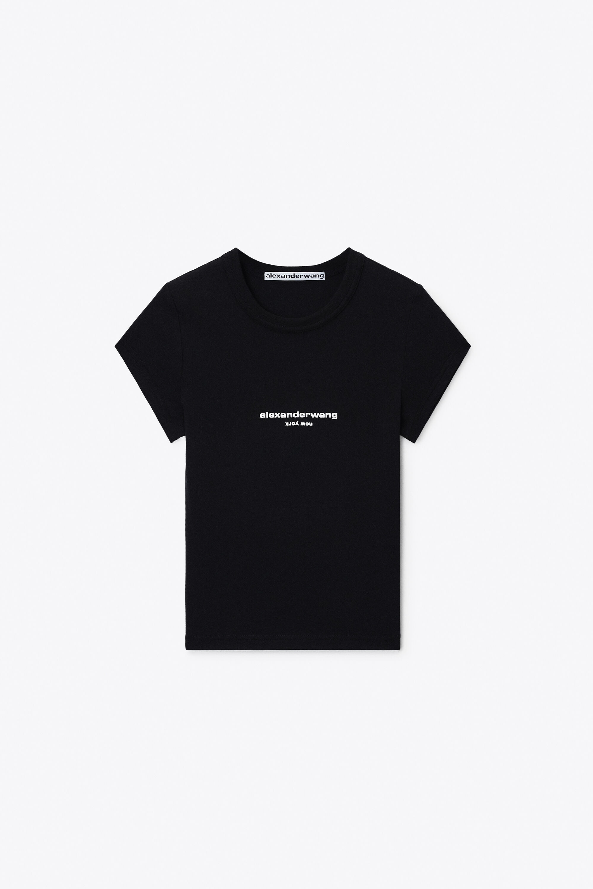 【alexanderwang.t 】ブラック LOGO PRINT FITTED TEE in BLACK | alexanderwang®