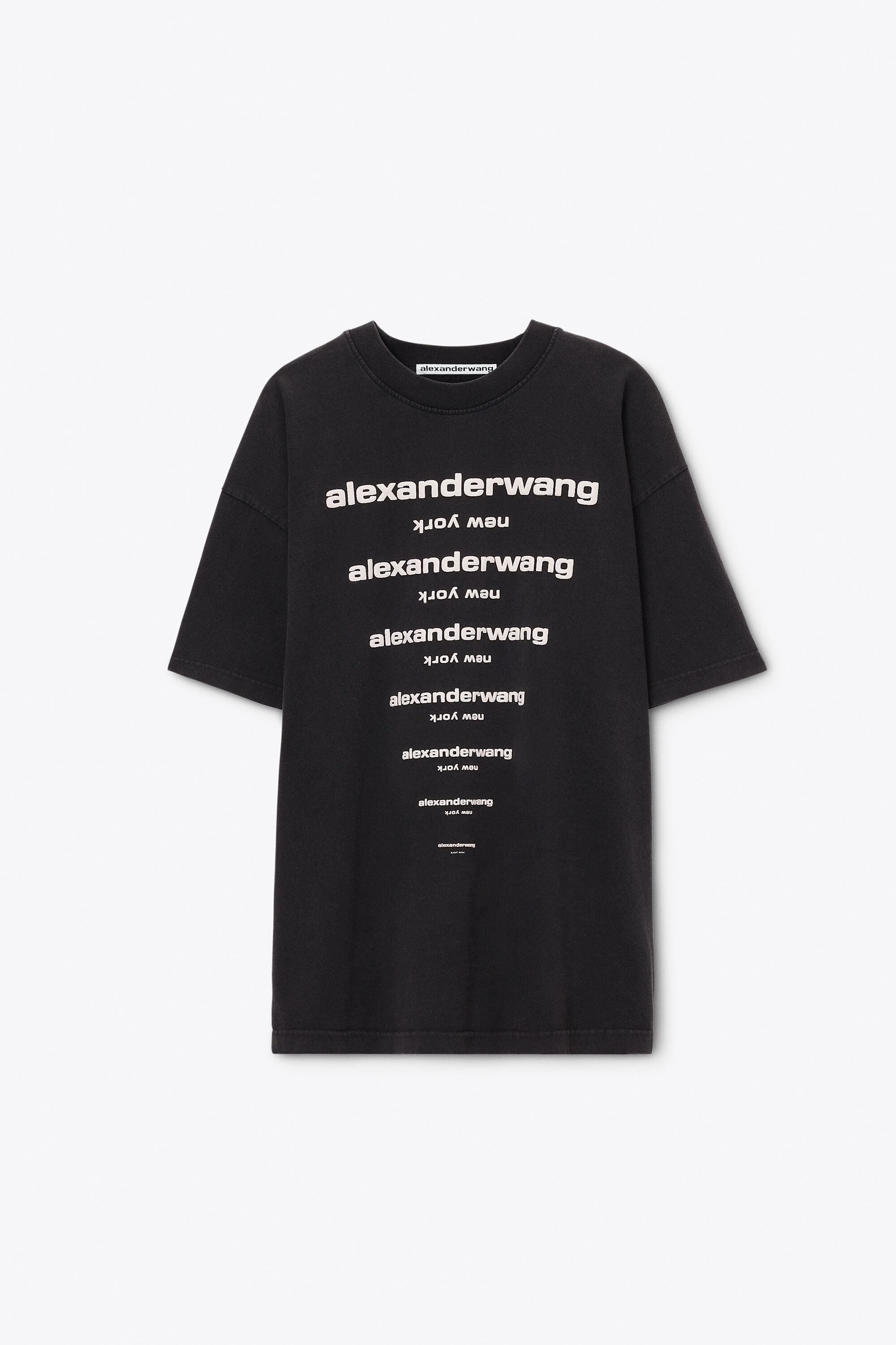 GRADIENT LOGO SHORT SLEEVE TEE in WASHED BLACK | alexanderwang®