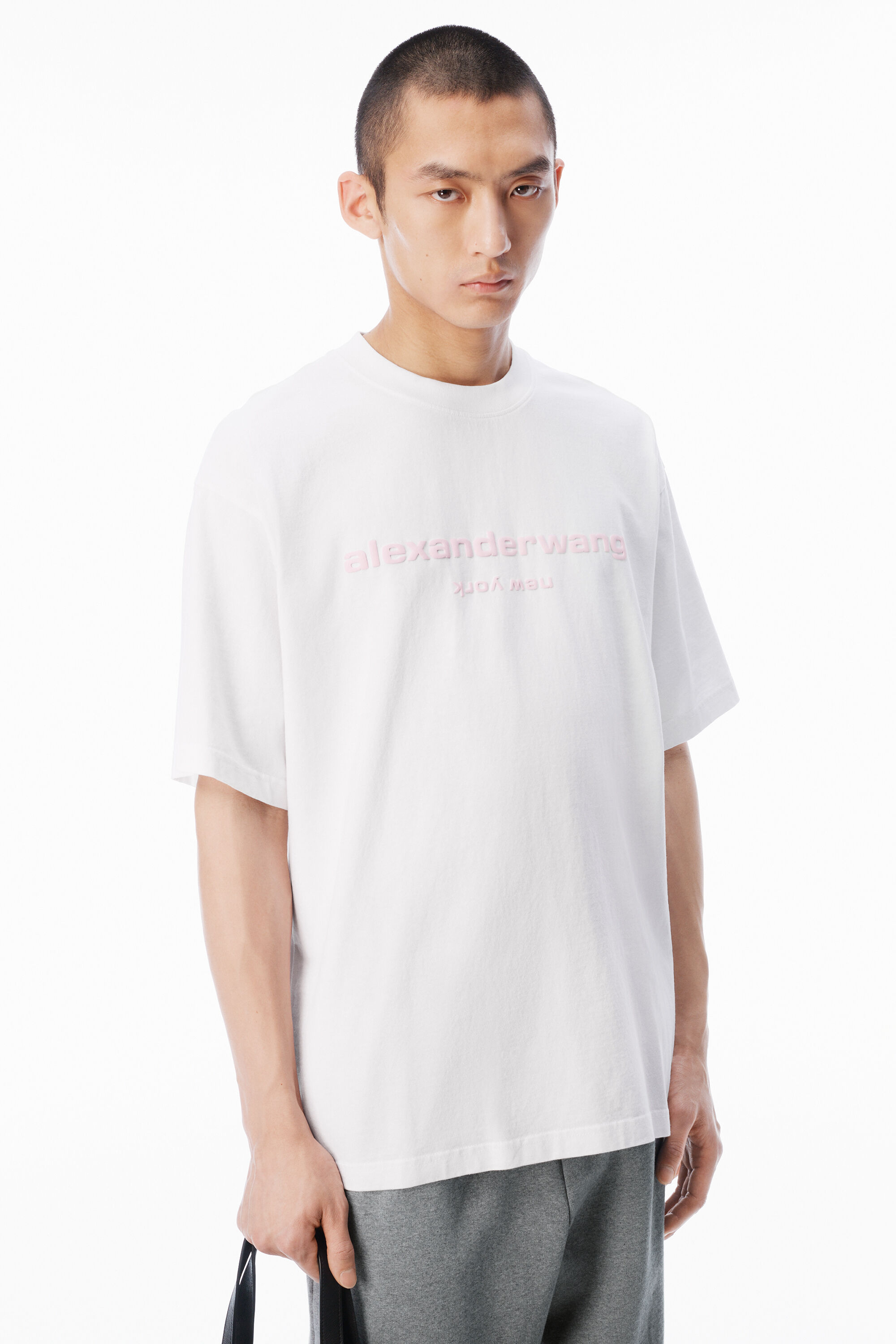 Puff Logo Oversized Tee in WHITE | alexanderwang®