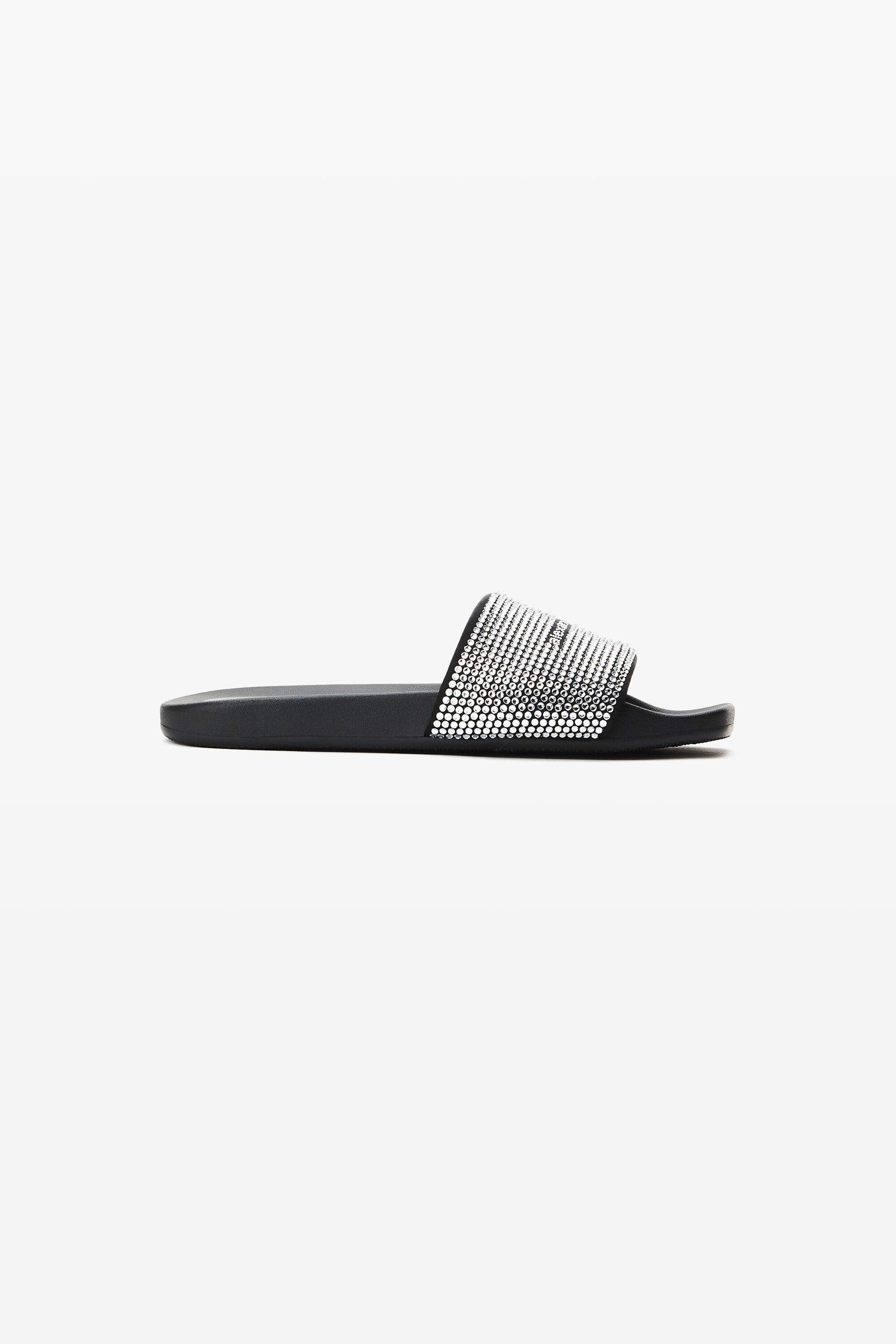 CRYSTAL POOL SLIDE in BLACK/SILVER | alexanderwang®