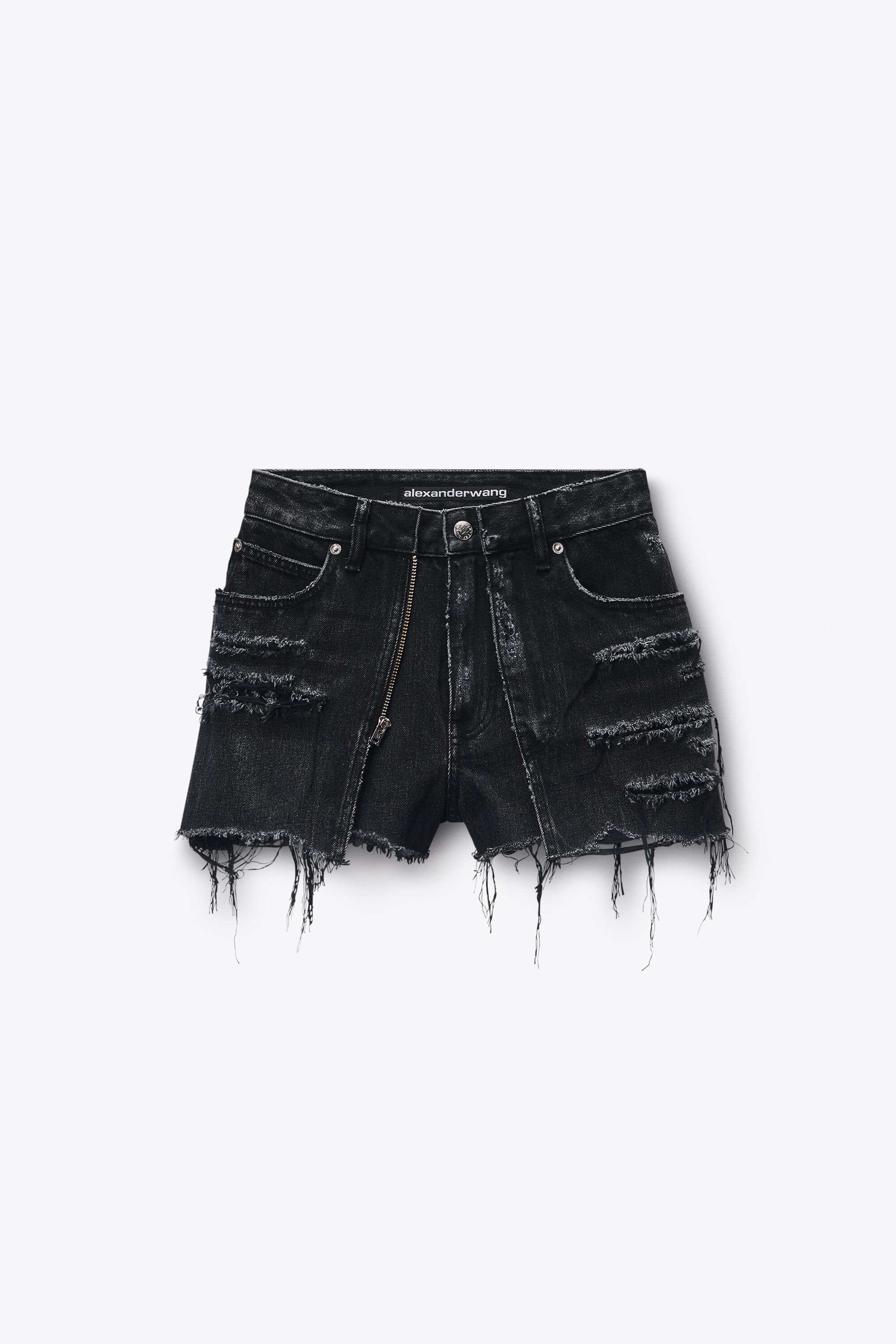 Zip Double Layer Short in GREY AGED | alexanderwang®