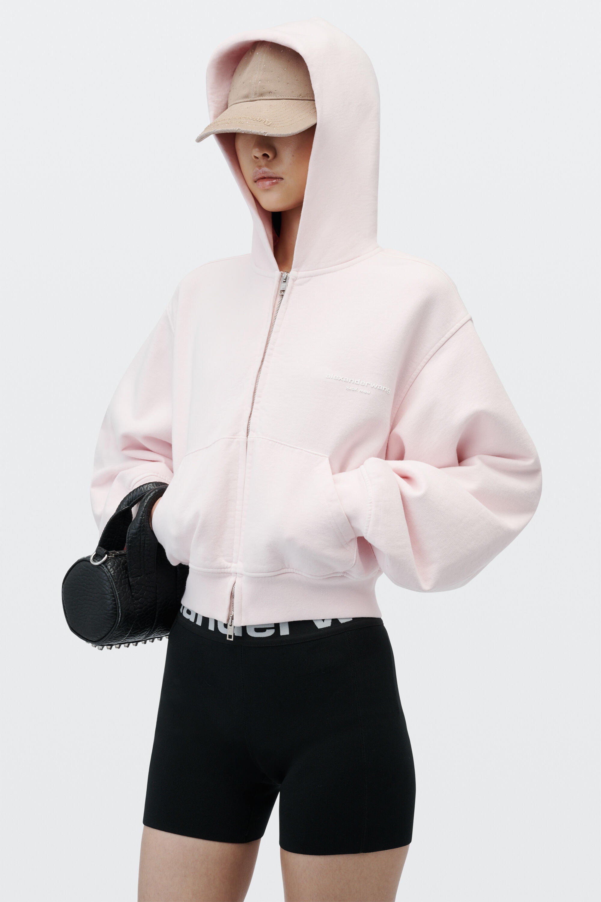 alexanderwang アレキサンダーワング LOGO PRINT ZIP-UP HOODIE WASHED