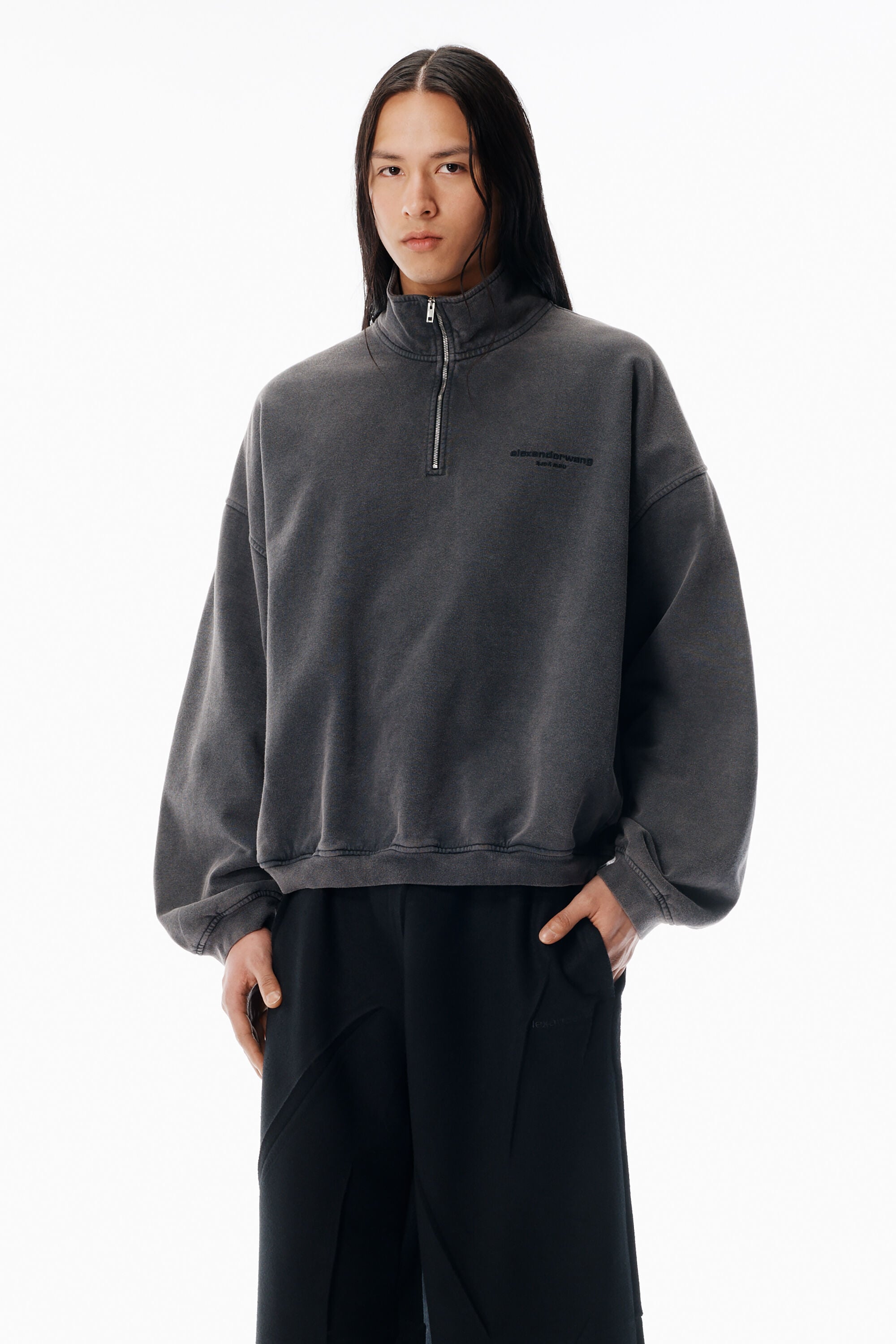 Grey Half-Zip Sweatshirt