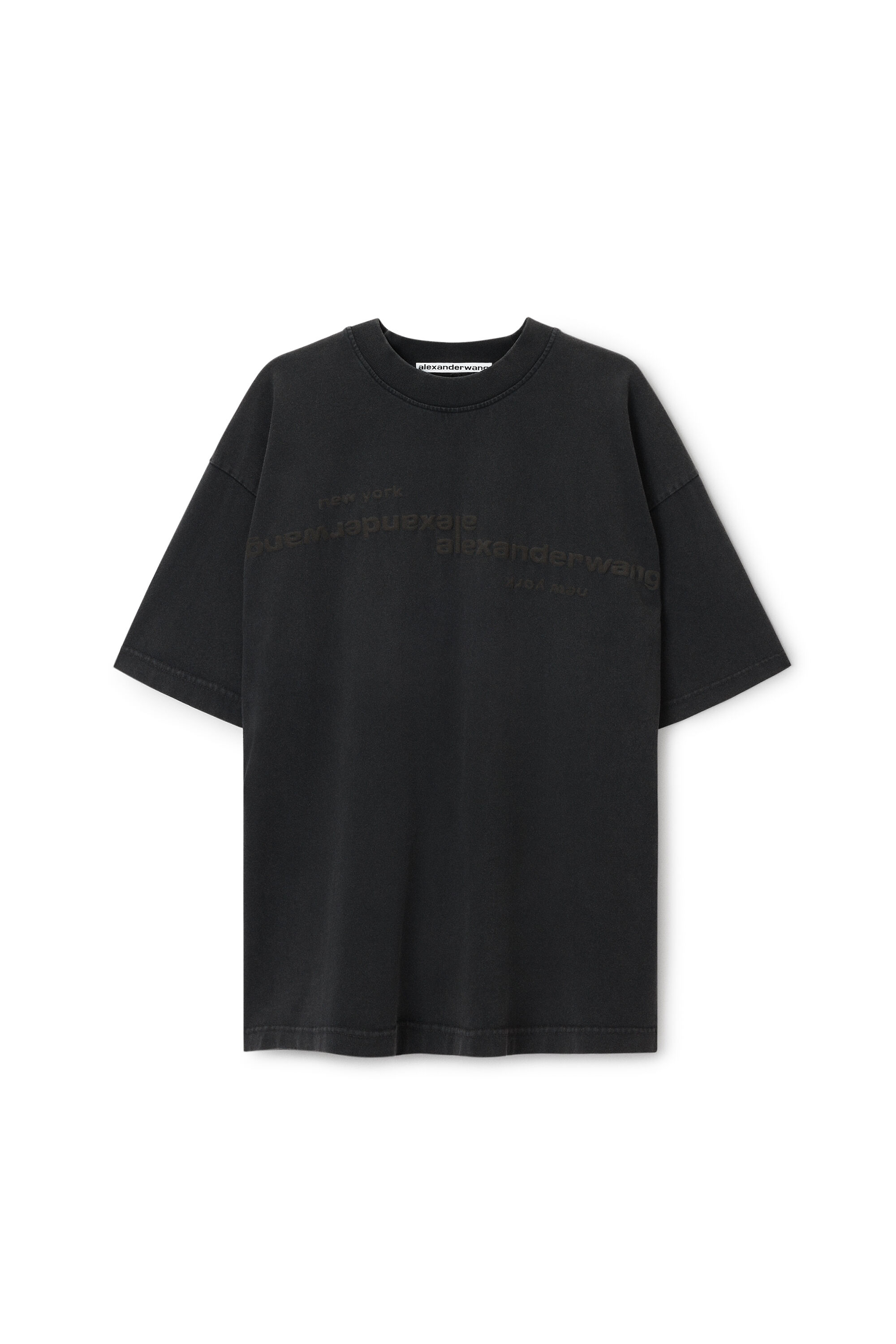MIRRORED LOGO SHORT SLEEVE TEE in WASHED BLACK | alexanderwang®