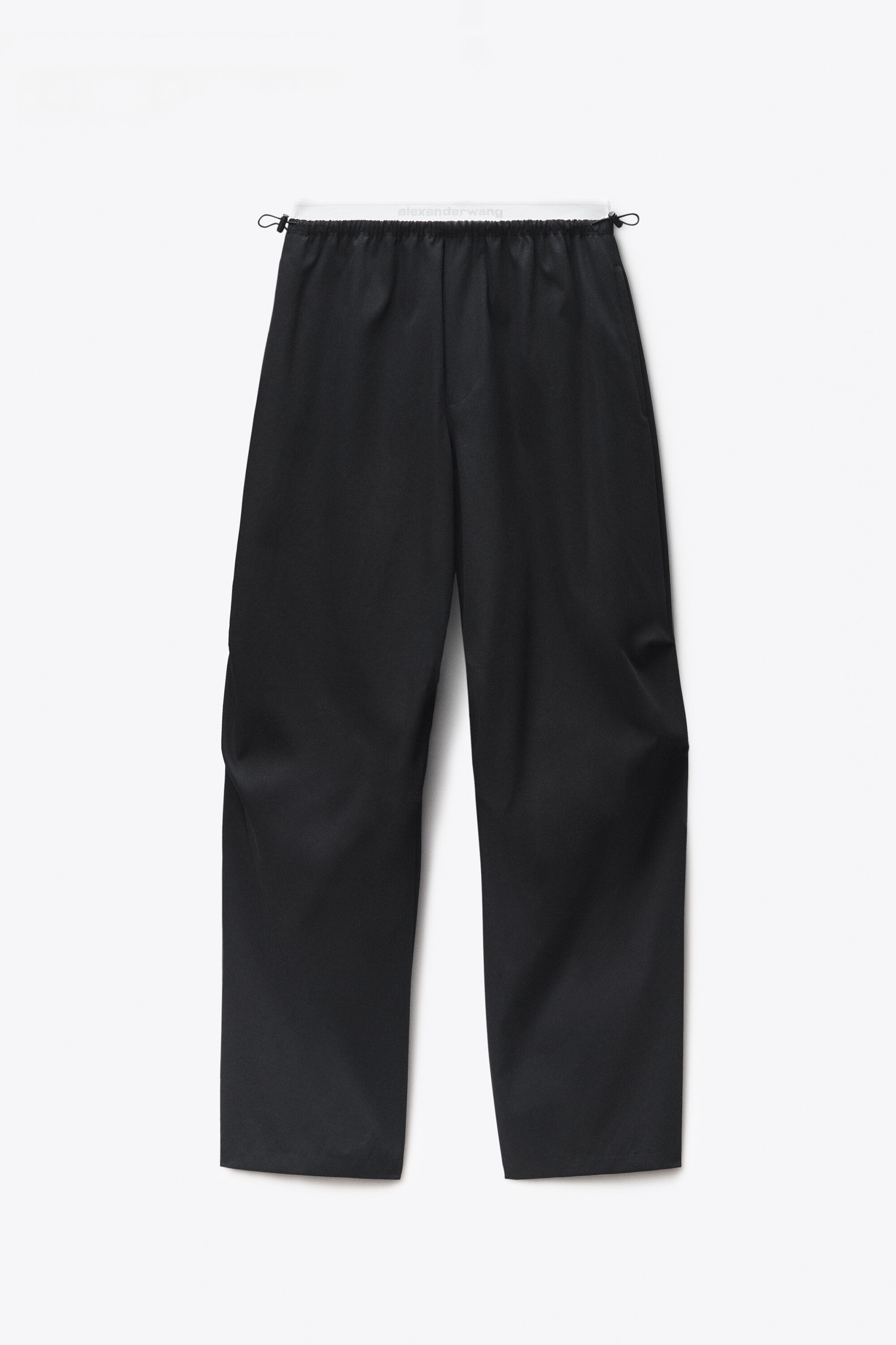 Logo Elastic Mid-Rise Pant in BLACK | alexanderwang®