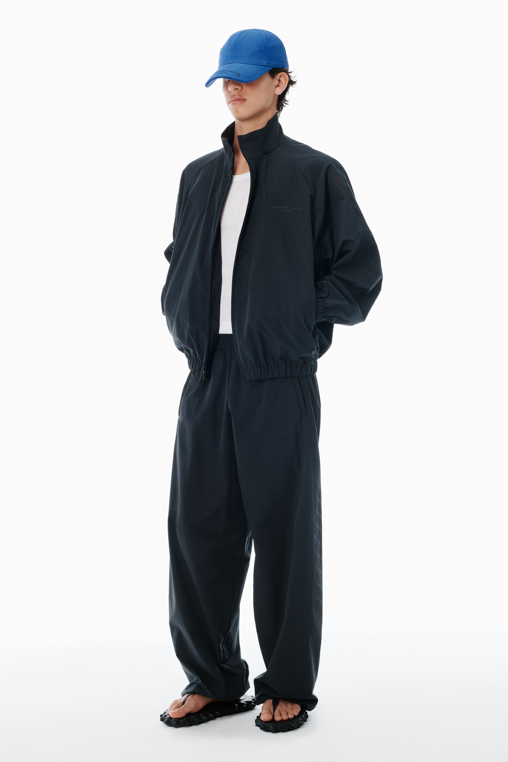 black logo track jacket in BLACK | alexanderwang®